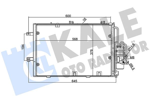 KLİMA KONDENSERİ COMBO-CORSA C-TIGRA (AL/AL) (588x381x16) - KALE - OEM 93175776