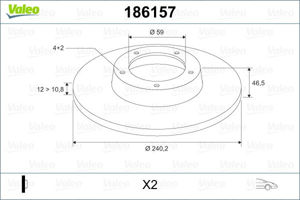 ÖN FREN AYNASI UNO 70 (240.5x12x4DL) - VALEO - OEM 71738423