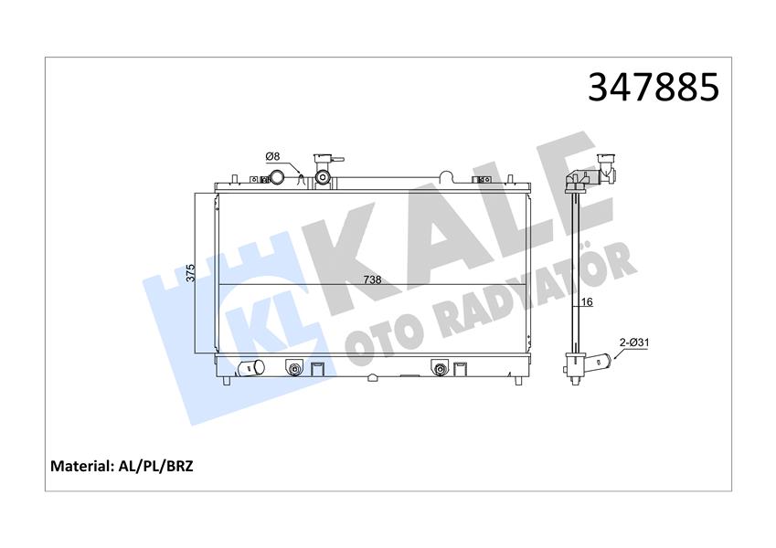 RADYATOR 6 (AT) AL PL BRZ - KALE - OEM LF4K15200B