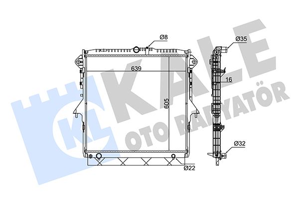 SU RADYATÖRÜ FORD RANGER 12> 2.2 TDCİ - KALE - OEM AB39