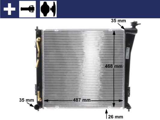 Kühlmittelkühler HYUNDAI i40 CW — MAHLE CR847000S - MAHLE