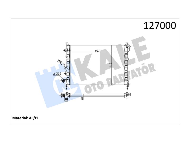 RADYATOR LAGUNA ESPACE 1.6 1.8 2.0 KLIMALI 2 SIRA AL+PL - KALE - OEM 7701499549