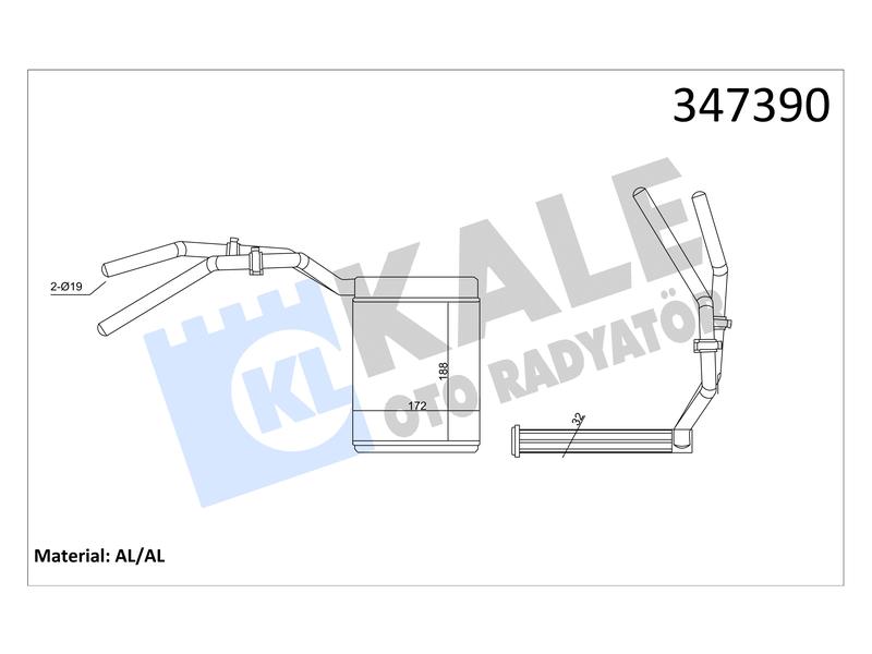KALORIFER C-MAX FOCUS C-MAX FOCUS II KUGA - MAZDA 3 5 - C30 C70 II (05+) - KALE - OEM 3M5H
