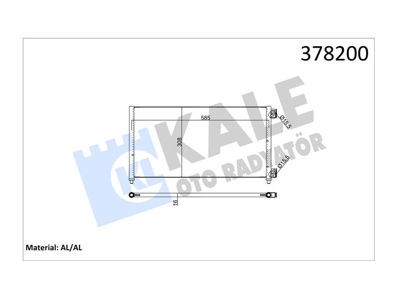 KONDENSER DOBLO (01+) IDEA (04+) PUNTO (03+) YPSILON (06-11) 1.3 JTD-1.9JTD AL AL - KALE - OEM 46821270