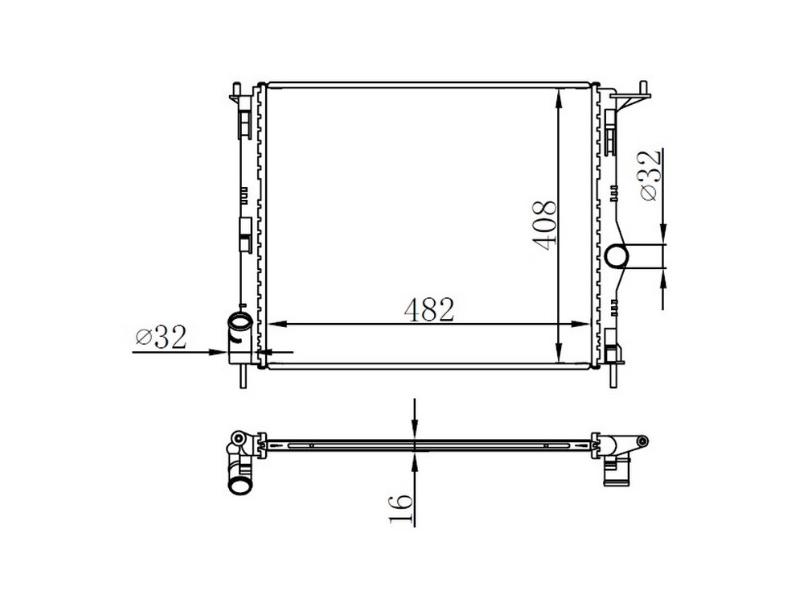 RADYATOR LOGAN 1.4 1.6 08> (482x408x16) (Mek.Sanz.) - ORIS - OEM 8200735038