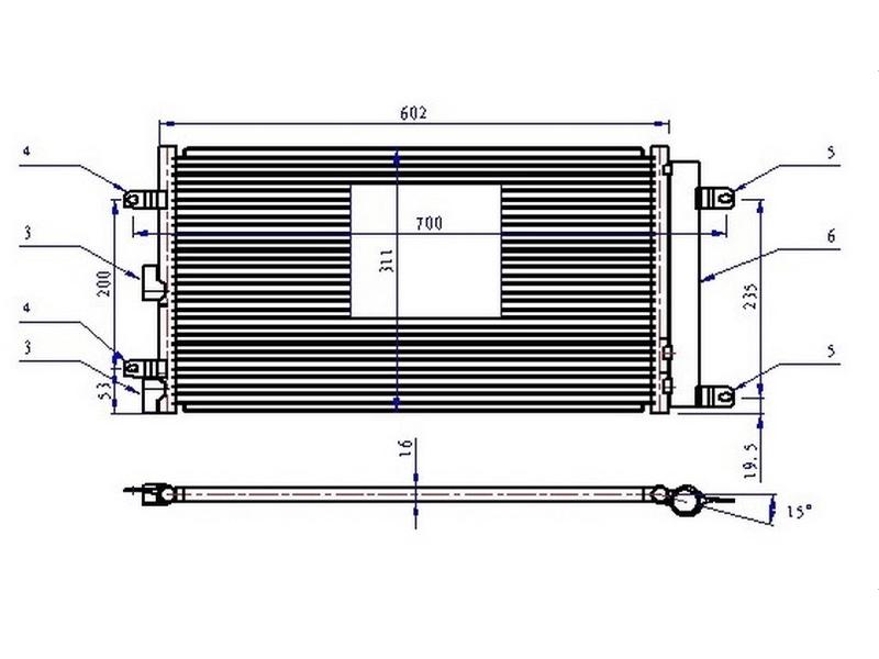 KLIMA RADYATORU (KONDANSER) DOBLO 01> 1.4 1.6 16V (595x303x16) - ORIS - OEM 51758873