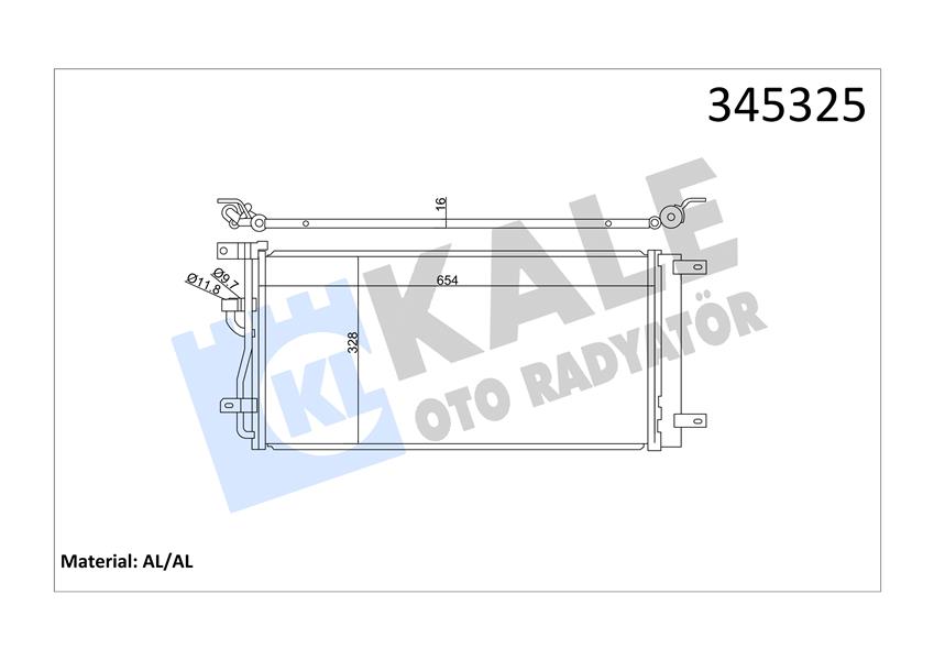 KLIMA RADYATORU OPEL ANTARA CHEVROLET CAPTIVA (AL/AL) (KURUTUCU ILE) - KALE RADYATOR - OEM 4818691