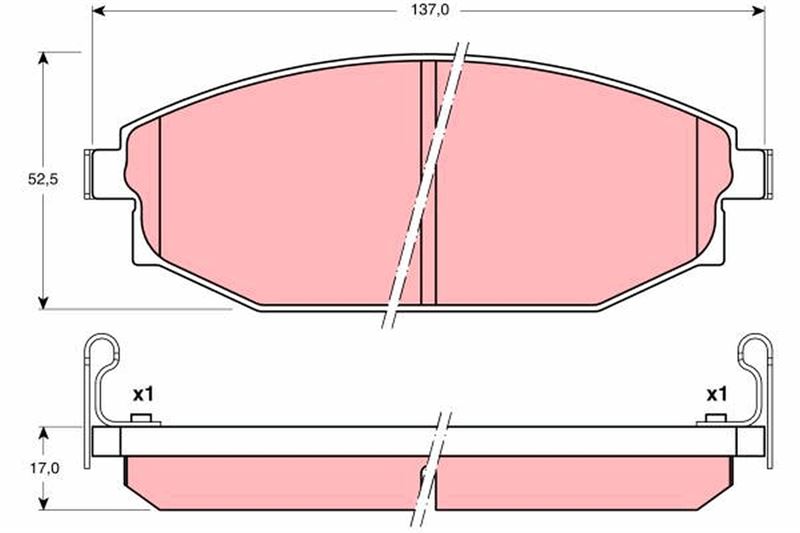 FREN BALATASI ON 137 mm HYUNDAI GALLOPER II 98- TOYOTA HILUX III 06- - TRW - OEM S2000100