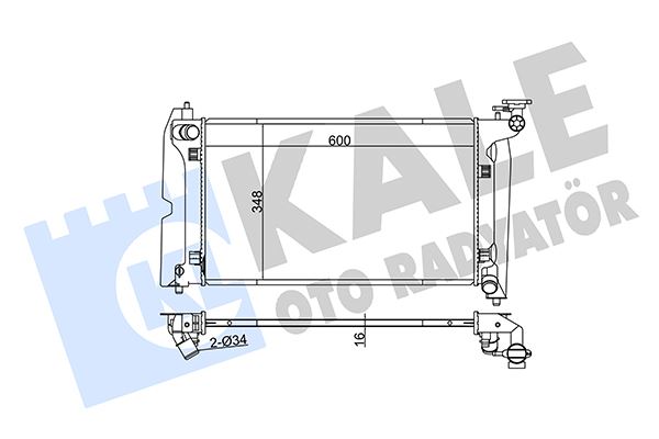 RADYATÖR AVENSIS-COROLLA 1.4-1.6 VVTİ(AL/PL/BRZ) (600x348x16) - KALE - OEM 164000D210