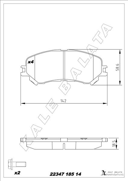 ÖN FREN BALATASI RENAULT MEGANE IV 15> SCENIC IV 16> TALISMAN 15> ESPACE V 15> 1.2TCe 1.3TCe 1.5dCi 1.6dCi - KALE - OEM 410606124R