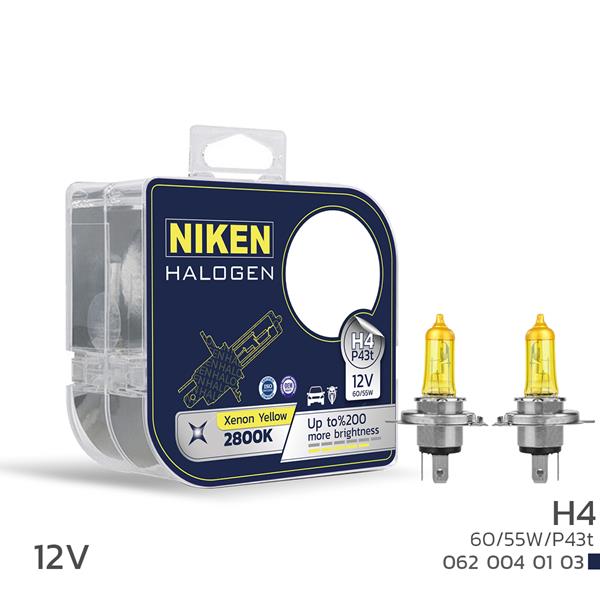NIKEN 12V H4 60/55W SARI IŞIK AMPUL P43t 2800K - NIKEN - OEM UNIVERSAL