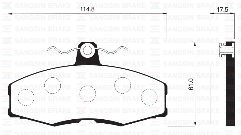 ÖN FREN BALATA SKODA FAVORIT 1.3L 88-97 / FORD SIERRA 1.3L 1.6L 2.0L 86-93 - SANGSIN - OEM 6166950