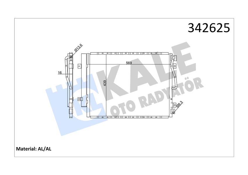 KLIMA RADYATORU HYUNDAI SORENTO I 2.5 CRDI 02> (AL/AL) (KURUTUCU ILE) - KALE RADYATOR - OEM 976063E901