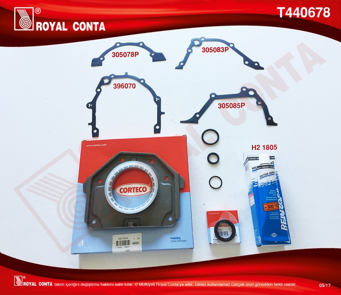 ALT TAKIM CONTA (CORTECO&SKT KEÇELİ) GRANDE PUNTO PALIO LINEA 1.4 16V - ROYAL - OEM 71728839