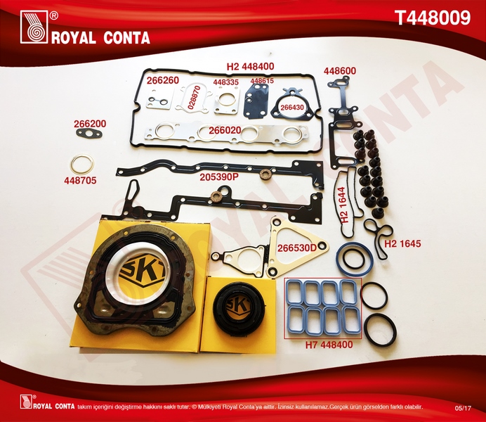 MOTOR TAKIM CONTASI (ALT/UST FULL) REINZ KECELI - S.K.C HARIC TRANSIT V184 2.4TDCI 01>06 V347 2.4TDCI 06>12 (A.CEKER) - ROYAL - OEM XS4Q6008AAT