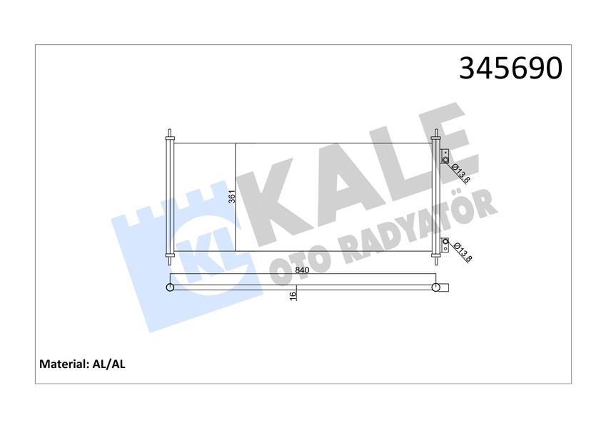 KLIMA RADYATORU (KONDANSER) TRANSIT V184 2.0TDCI 2.4 TDCI 00>06 - KALE - OEM 1671707