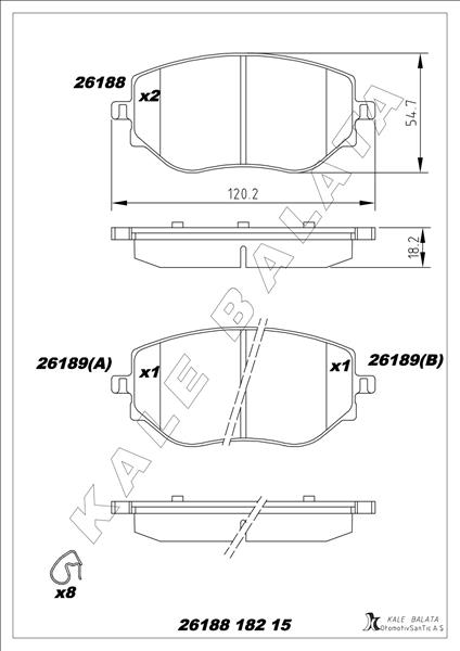 ON FREN BALATASI CLIO V 19> TALIANT 21> MICRA V 18> 1.0 SCE 1.0 TCE 1.5 BLUE DCI - KALE - OEM 410608885R