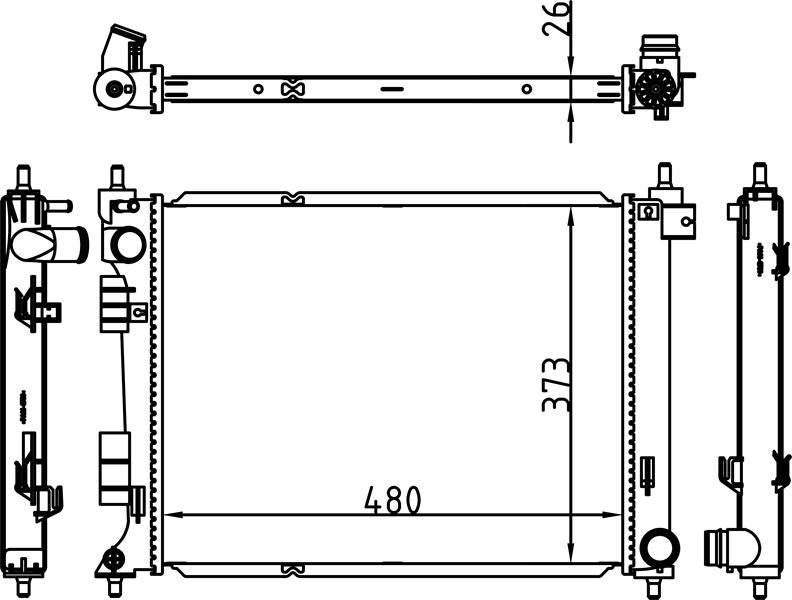 MOTOR SU RADYATORU BRAZING I20 1.0 T-GDI 14-> 480×373X26 #### - ORIS - OEM 25310C8400