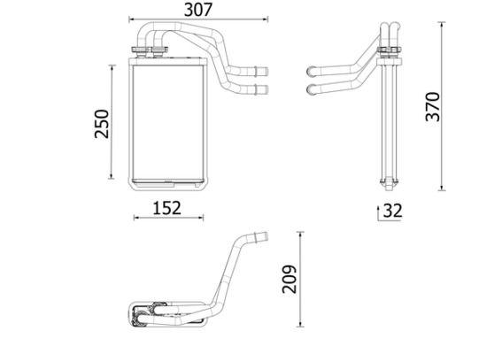 KALORIFER RADYATORU MERCEDES VITO W447 14> - MAHLE - OEM A0008304401