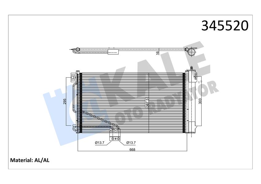 KLIMA RADYATORU MERCEDES SLK-CLASS R171 — KALE 345520 - KALE - OEM A1715000154