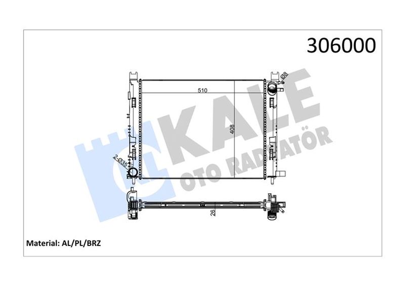 MOTOR SU RADYATÖRÜ RENAULT CLIO IV 12> CAPTUR 13> DACIA DUSTER 10> SANDERO II 12> LOGAN 12> DOKKER 12> 1.5dCi - KALE - OEM 214100078R