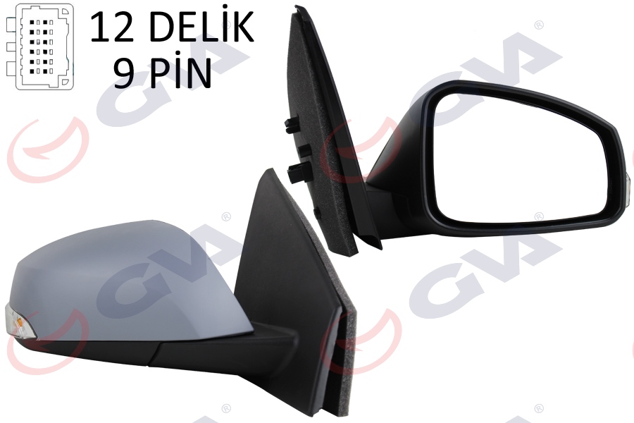 DIŞ DİKİZ AYNASI SAĞ FLUENCE 10> ELEKTRİKLİ+ISITMALI+SİNYALLİ+ASTARLI+KONVEKS VM-6141EHPR - GVA - OEM 963015796R