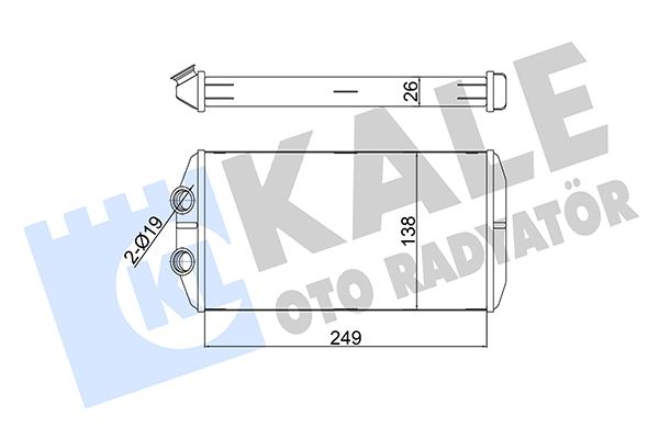 KALORIFER RADYATORU 249×138X26 BRAZING AL/AL PEUGEOT P301 - CITROEN C-ELYSEE 1.2VTI 1.6HDI 12- APARATLI-BORULU AT/MT AC/NAC - KALE - OEM 1609171580