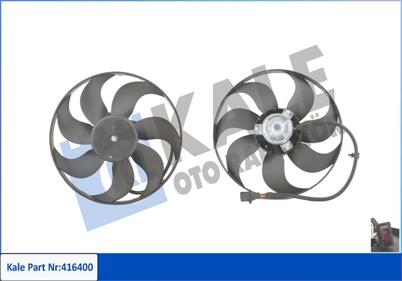 FAN MOTORU VW A3 / TT - CORDOBA / IBIZA IV / LEON / TOLEDO II - FABIA / OCTAVIA / ROOMSTER - BORA / FOX / GOLF IV / LUPO / NEW BEETLE / POLO (150/80W 345MM) (FAN-MOTOR) - KALE RADYATOR - OEM 6E0959455A