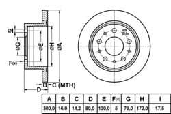 Fren Disk Arka Düz 300-5 (Fiat: Ducato V 250 06-/ Peugeot: Boxer III 06 -)