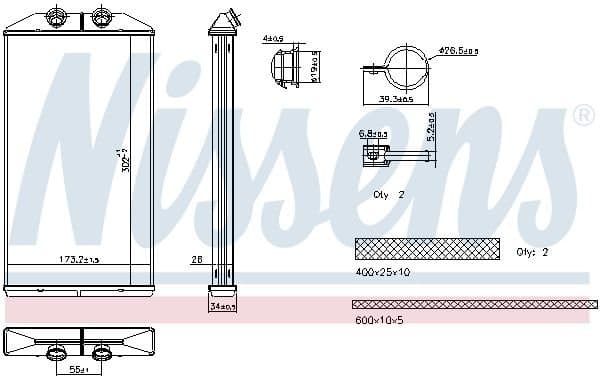 Kalorifer Radyatörü 26mm (Iveco Daily VI 14-16 -) (Borusuz)