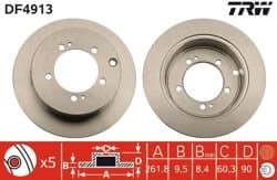 Fren Disk Arka Düz-(262-5)-(Mitsubishi PajeroPinın 99 / /)