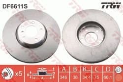 Fren Diski Ön Sol Havalı Çift Parçalı 348-5 BMW F07 F10 F11 F12 F13 11-16