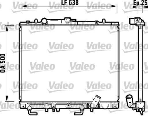 Motor Su Radyatörü Mitsubishi L200 2001-2006 Pajero 2001-2007 Manuel Vites 500×638×32