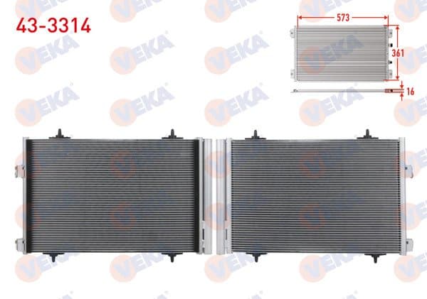Klima Radyatörü Peugeot 508 I 1.6 HDI, 1.6 E-HDI, 1.6 Bluehdı, 1.6 Thp, 1.6 VTI 2010-2018 / Citroen C5 III (X7) 1.6 HDI, 1.6 E-HDI, 1.6 Thp 2008-2015