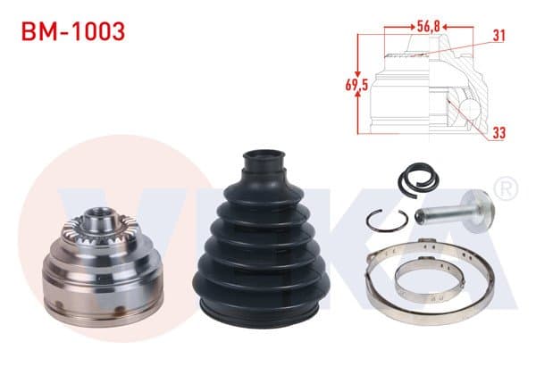 Aks Kafası Sol-Sağ On Dıs 31X33x56,8 Uzunluk 69,5mm BMW 320 D Xdrive (F30) A-T / M-T 2011 / 420 D-428 İ (F32) 2013 -