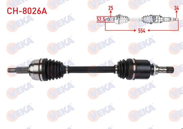 Komple Aks Sağ On Uzunluk 554mm Chevrolet Aveo (T300) 1.3 D M-T 2011-2015