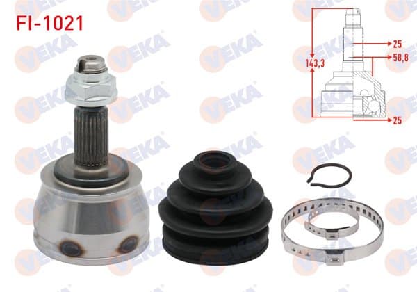 Aks Kafası Sol-Sağ On Dıs 25X25x59 Uzunluk 142mm Fiat Marea 2.0İ 1996-2007 / Brava 2.0İ Hgt 20V 1995-2002 / Bravo 2.0İ 20V Hgt 1995-2004 / Stilo 1.9 JTD 2001-2010 / Alfa Romeo 156 1.6 Ts-2.0 Ts 1997-2005