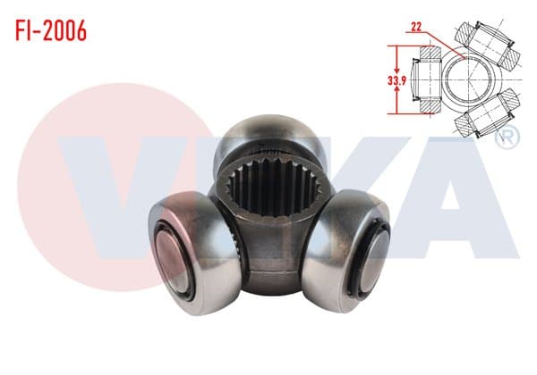 Aks Mafsalı Sol-Sağ On 33,9X22 Fiat Grande Punto 1.3 Mjt 2005-2012 / Fiorino 1.3 Mjt 2007-/ Idea 1.3 Mjt 2003-/ 500L 1.3 Mjt 2012 -