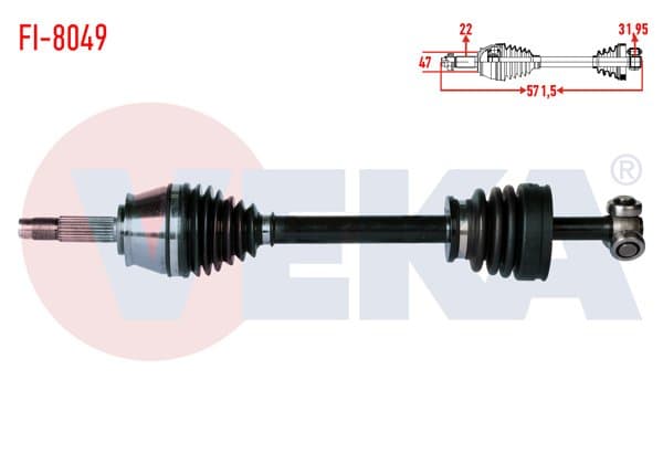 Komple Aks Sol Ön Fiat Palio 1.2İ 16V C513-C514 Şanzıman Uzunluk 571,5 mm 1996-1999