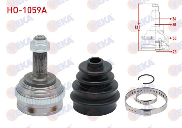 Aks Kafası Sol-Sağ On Dıs Honda Civic VII 1.4İ ABS li 50 Dıs 26X28x60 Uzunluk 131 mm 2000-2006