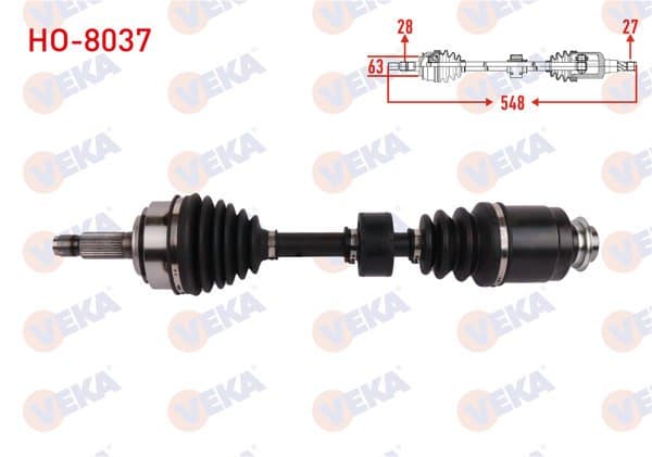 Komple Aks Sağ On Uzunluk 548mm Honda Accord VII (Cl) 2.0 16V 2003-2008
