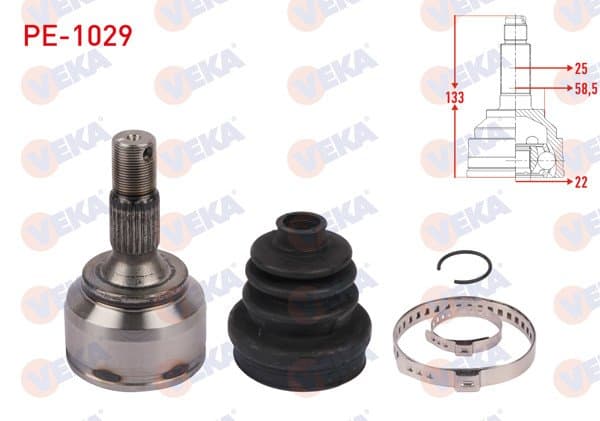 Aks Kafası Sağ On Dıs Uzunluk 133mm Peugeot 207 (Wa,Wc) 1.4 HDI Ma Şanzıman M-T 2006-2012