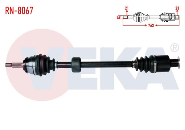 Komple Aks Sağ On Dacia Logan (Ls) 1.4 Uzunluk 763mm 2004-2012