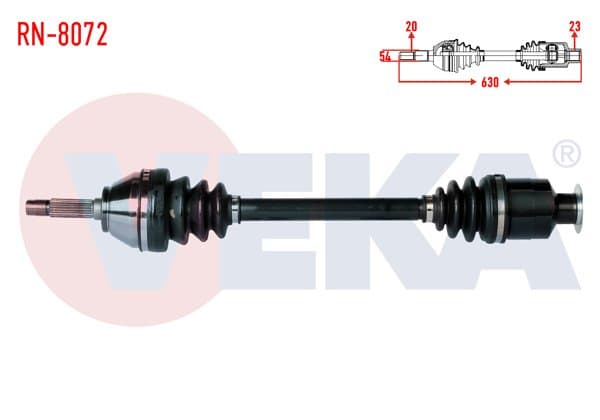 Komple Aks Sol-Sağ On Dacia Logan Pick-Up 1.5 DCI Uzunluk 630mm 2007 -