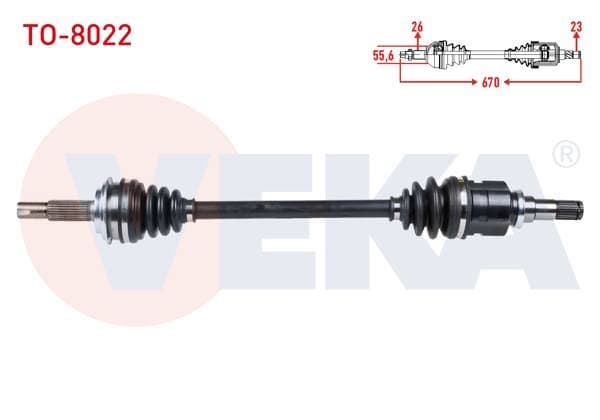 Komple Aks Sol Ön Uzunluk 670mm Toyota Yaris (P9) 1.0 Vvt-I A-T / M-T 2006-2010