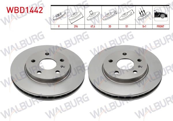 Fren Diski Ön Havalı 5 Bjn 296X30x67,4X51 Opel Insignia A 1.6 CDTI-2.0 CDTI-1.4T-1.6T 16 Jant 2008-