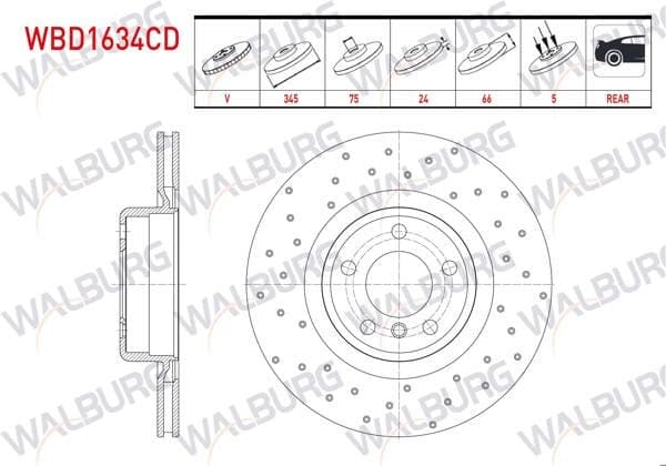 Fren Diski Arka Havalı Kaplamalı Performans Delikli 5 Bjn 345X24x75x66 BMW 1 Serisi (F20) (F21) 11-19 / 2 Serisi (F22,F87) (F23) 12-/ 3 Serisi (F30,F80) 12-18 / 4 Serisi (F32,F82) 2013-2015