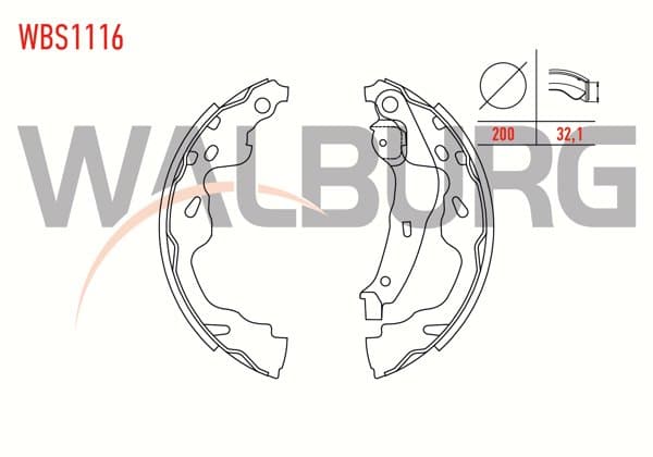 Fren Pabuç Balata Arka Toyota Yaris (_Cp10) 1.0İ-1.3İ-1.4 D4d-1.5 VVTI Levyelı 200X32,1mm 1999-2005 / Swift III 1.3 Ddıs-1.5İ 2005-2010 / C1 1.4 HDI 2005-2015 / 107 1.4 HDI 2005-/ Splash 1.3 CDTI 2008 -