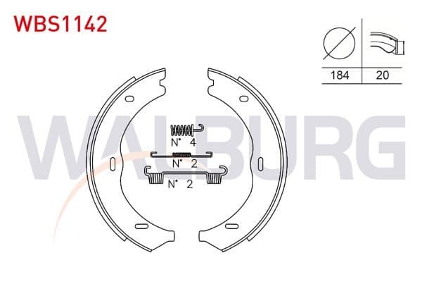El Fren Balata Arka Aksesuarlı 184X20 Mercedes Vito (W639) 109-110-111-113-115-116 CDI 2003-2014 / Vito (W447) 109-111-114-116-119 CDI 2014-/ Viano (W639) 2.0-2.2 CDI 2003-2014