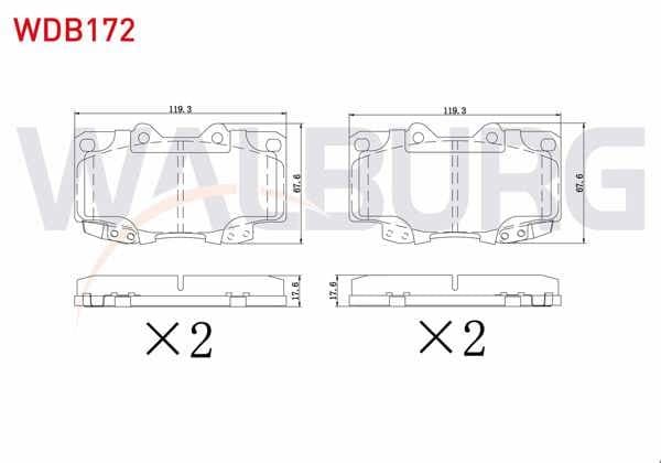 Fren Balata Ön Toyota Hı-Lux Pick Up 2.5 D 2005-2011 / Hı-Lux Pick Up 2.5 D-4D 2005-2011 / Hı-Lux Pick Up 3.0 D-4D 2005-2011